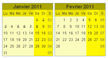 T�l�charger le mod�le de calendrier